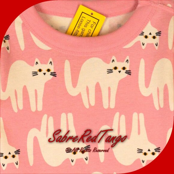 NWT Hanna Andersson Organic Long Johns Pajamas Halloween Cats Print 110 5 - Picture 2 of 6